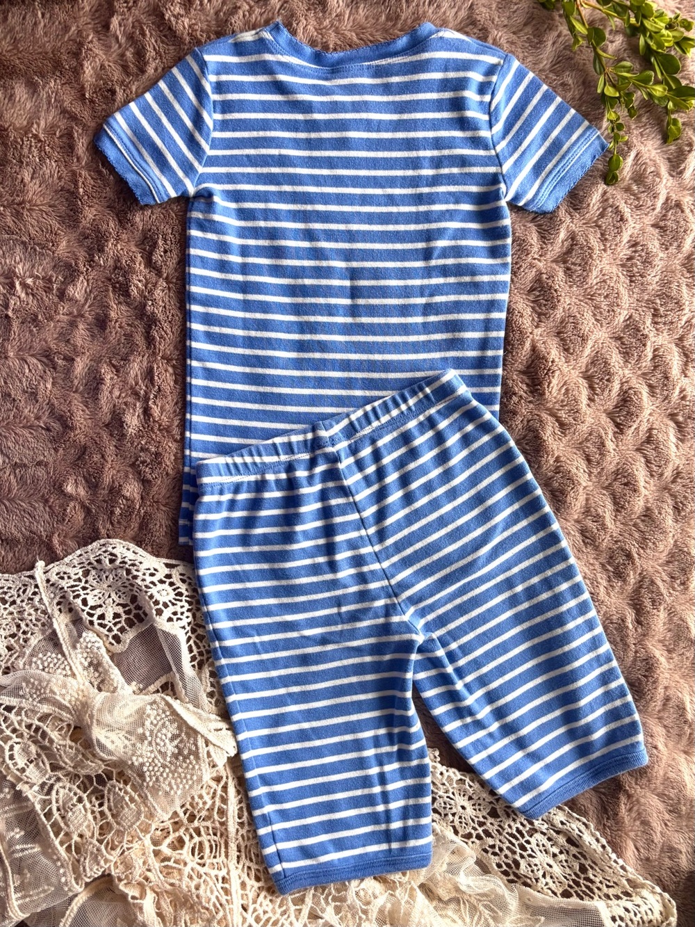 Mini Boden Blue & White Striped Pajama Set – Size 5Y - Picture 4 of 10